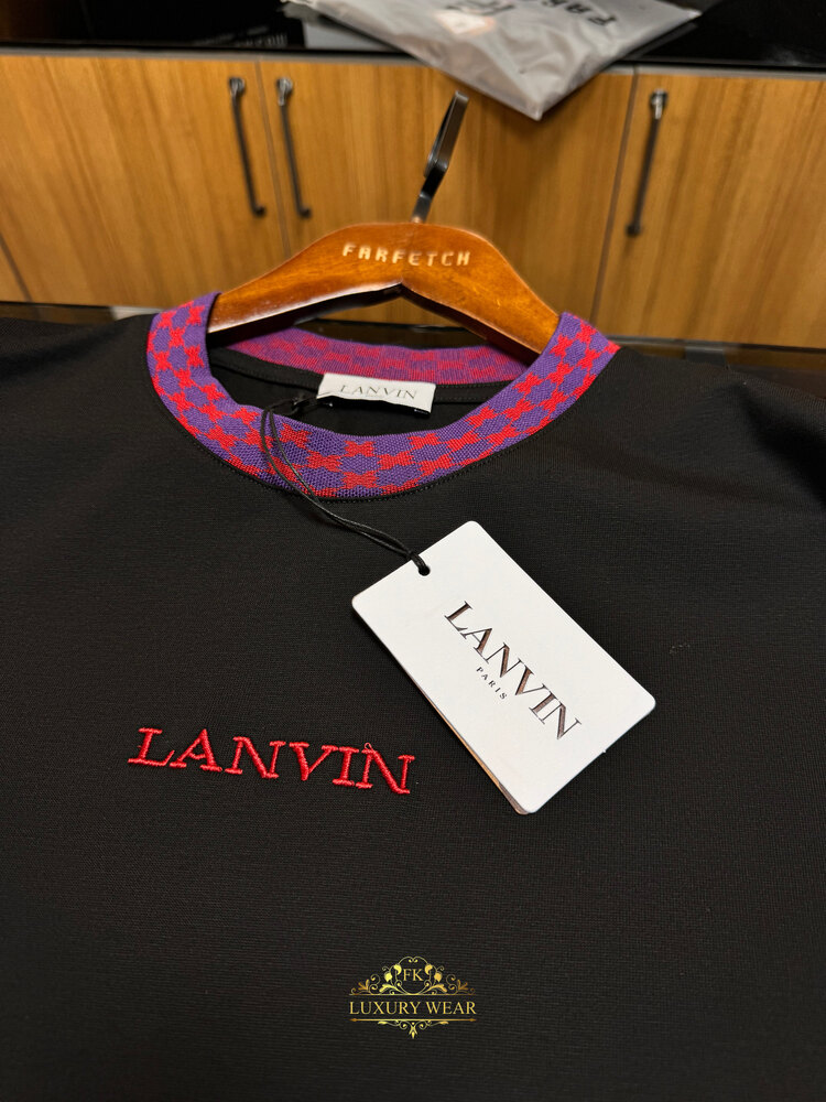 Lanvin logo Embroidered T-shirt (black)