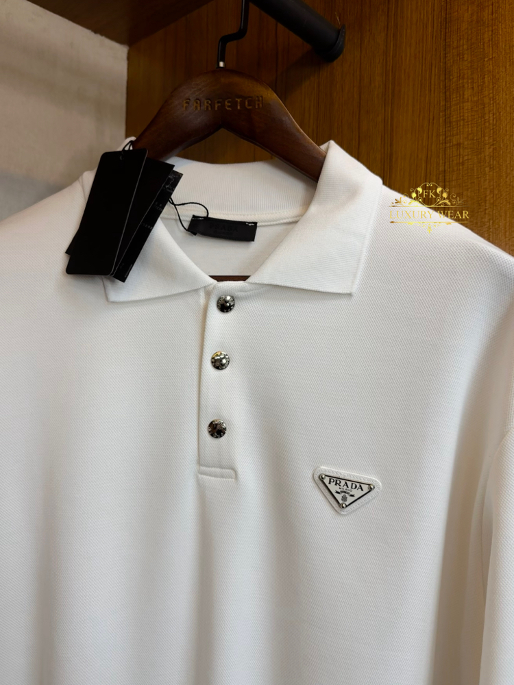 Prada Doubleface Polo Sweatshirt NFC Aktif ! ( Beyaz )