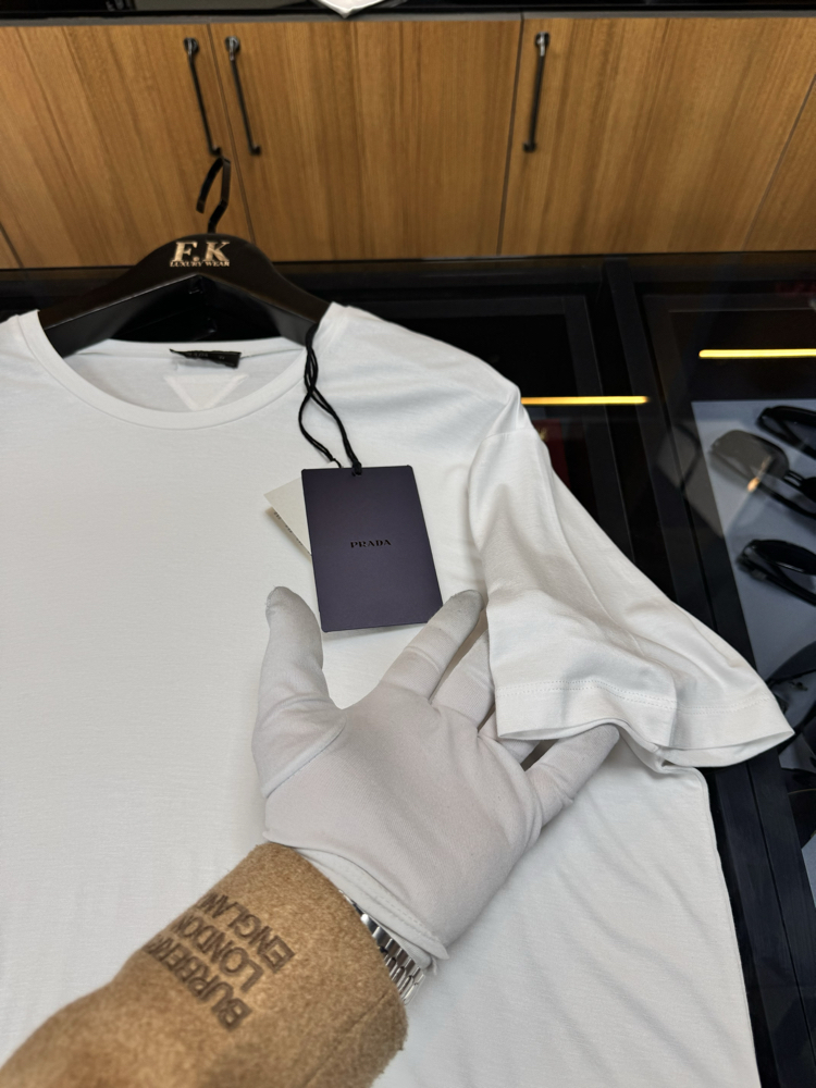 Prada Cashmere T-shirt ( İthal - Ütü İstemez - NFC Aktif ! ) - Beyaz