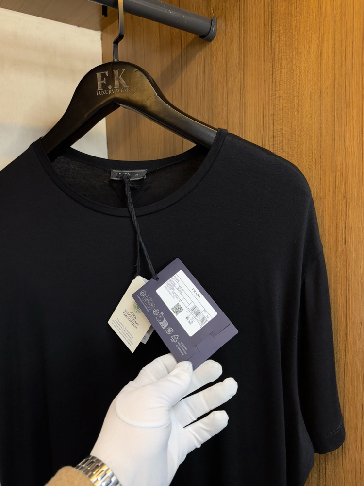 Prada Cashmere T-shirt ( İthal - Ütü İstemez - NFC Aktif ! ) - Siyah