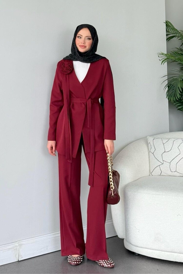 Yaka Detay Şık İkili Takım(5 renk)