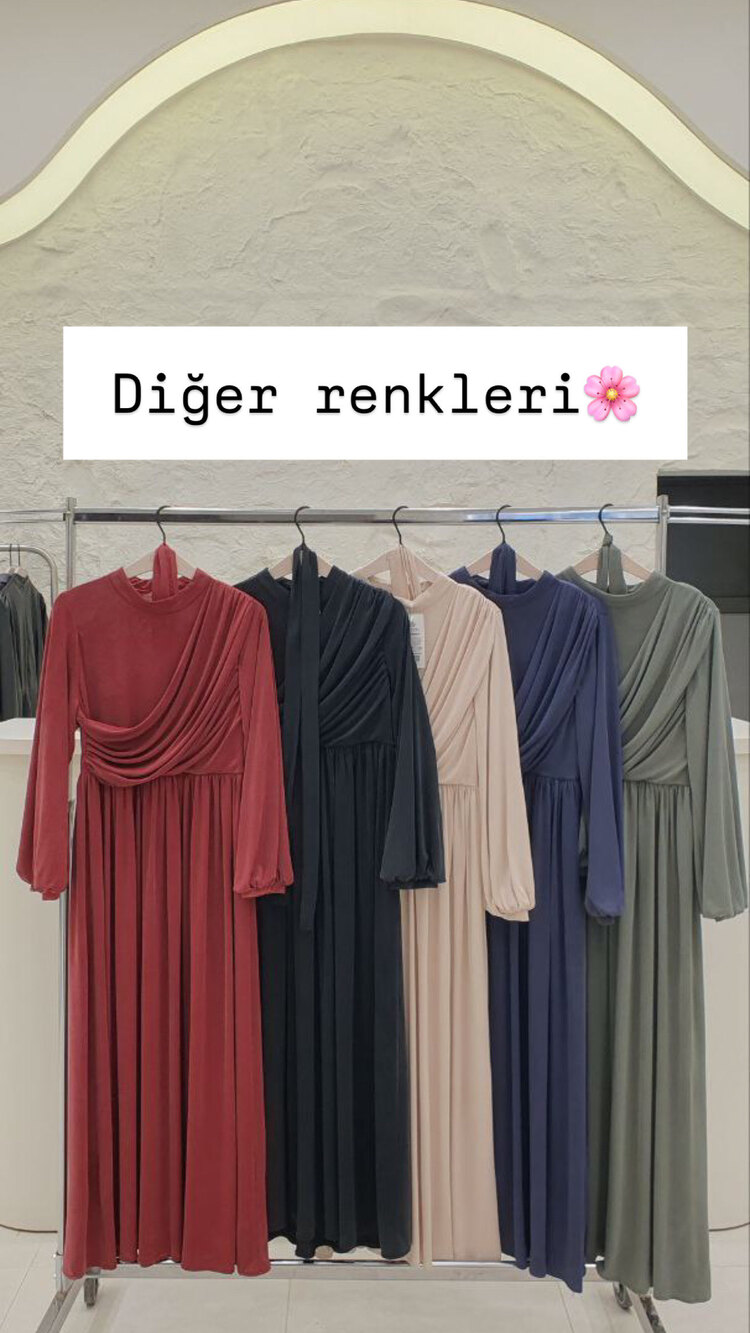 Saten elbise astarlı