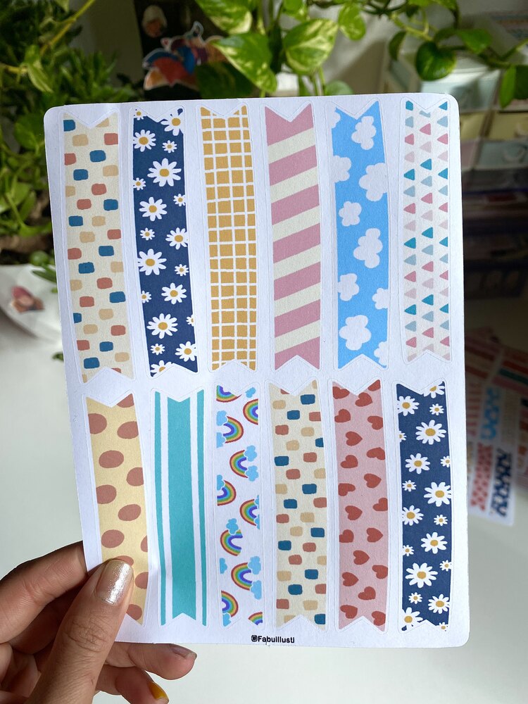renkli washi tape bant sticker 