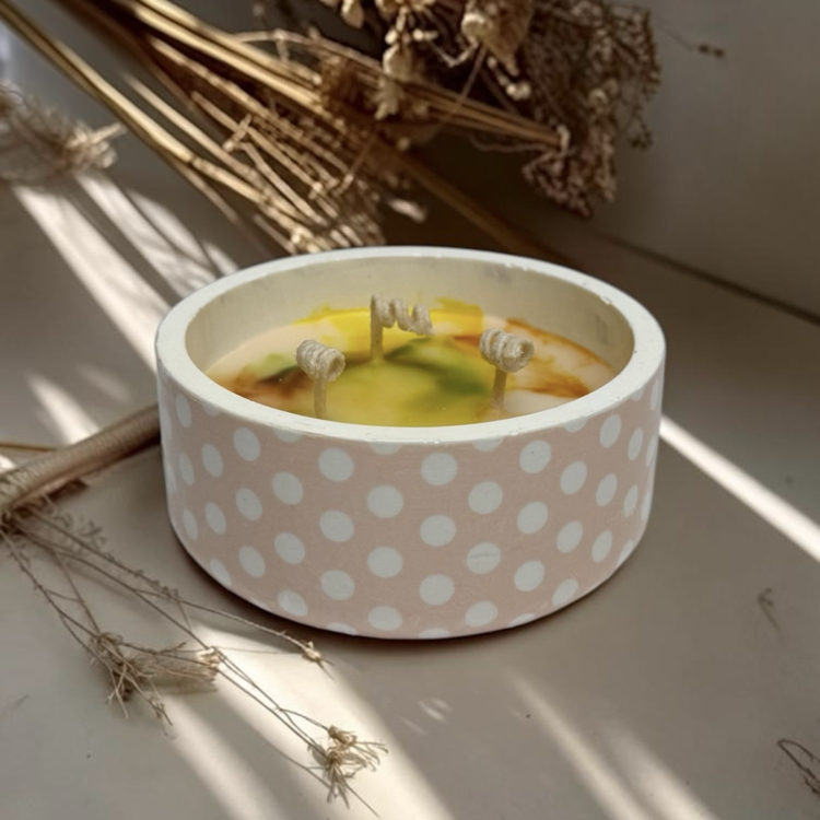 Soya Mum Kokulu | Dekoratif Puantiyeli Kap | Vernikli,