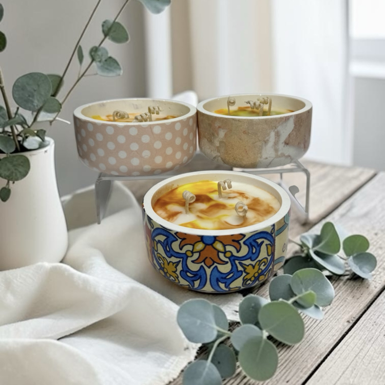 Soya Mum Kokulu | Dekoratif Puantiyeli Kap | Vernikli,