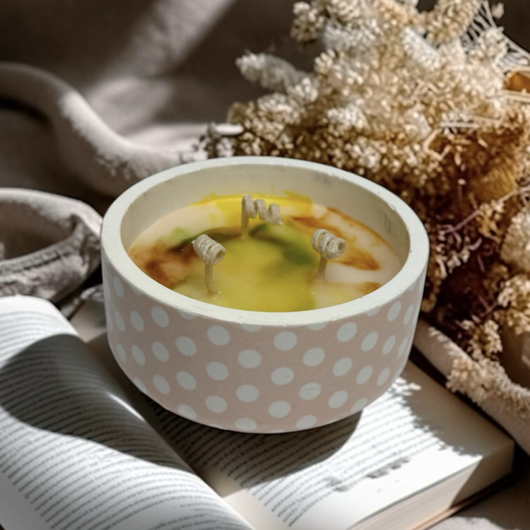 Soya Mum Kokulu | Dekoratif Puantiyeli Kap | Vernikli,