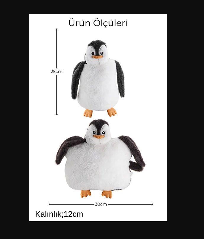 Hem yastık Hem uyku arkadaşı olabilen peluş penguen