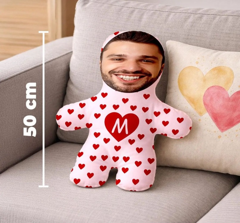 Kişiye Özel Fotoğraflı Minik Sevgilim Peluş Oyuncak -50cm-