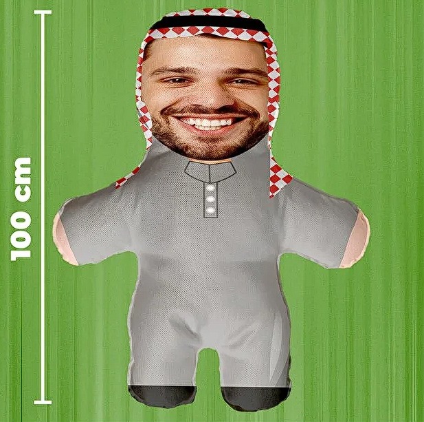 Kişiye Özel Fotoğraflık Arap Şeyhi Peluş Oyuncak -100cm-