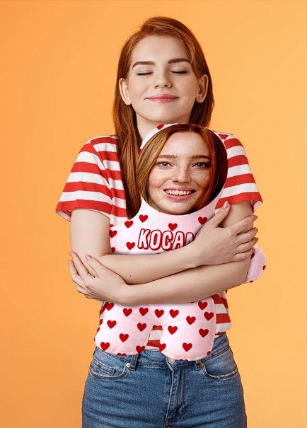Kocam Da Kocam Kişiye Özel Fotoğraflı Hediyelik Peluş Oyuncak -50cm-