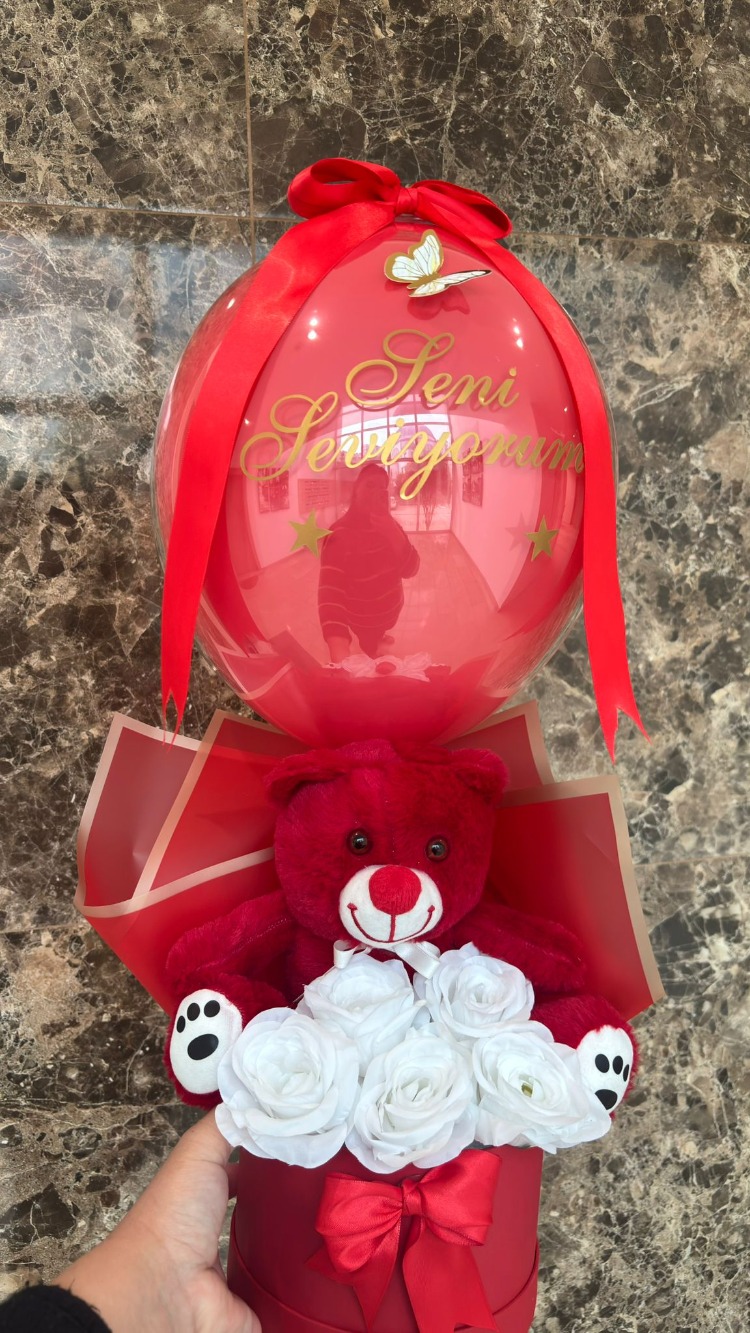 Balon İçerisinde peluş çeşitlerimiz 