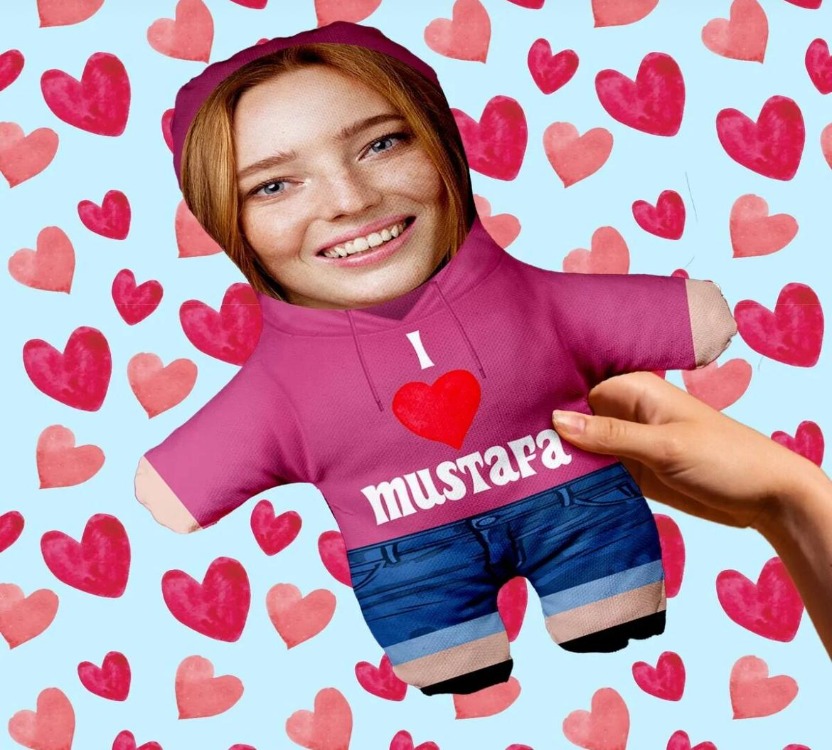 Minik Sevgilim Peluş Oyuncak -25cm- Kişiye Özel Fotoğraflı Sevgiliye Hediye