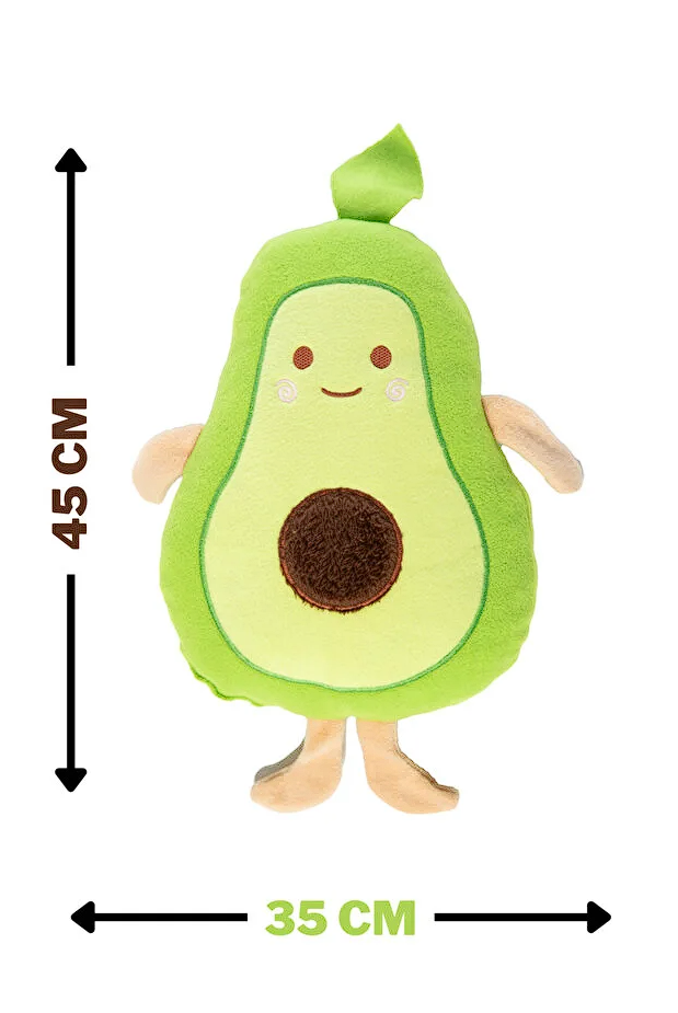 Avokado Peluş Uyku Arkadaşı Yastık - Kalpli Avakado Peluş Oyuncak Yastık Hediyelik
