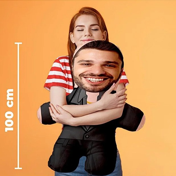 Kişiye Özel Fotoğraflı Siz Hepiniz EŞREFTEK Peluş Oyuncak -100cm-