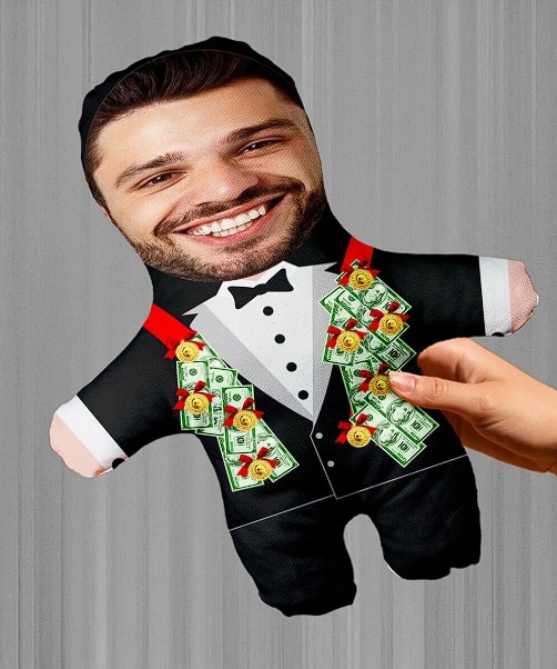 Evlilik Yıl Dönümü Hediyesi Kişiye Özel Damat Bey Peluş Bebek -25cm-