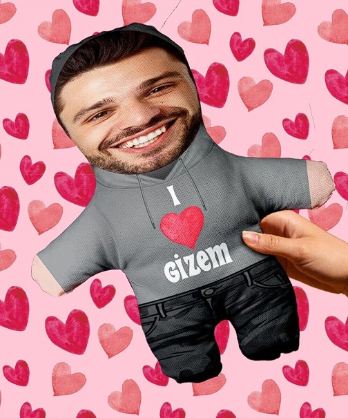 Sevgiliye Özel İsimli Hediyelik Peluş Oyuncak -25cm-
