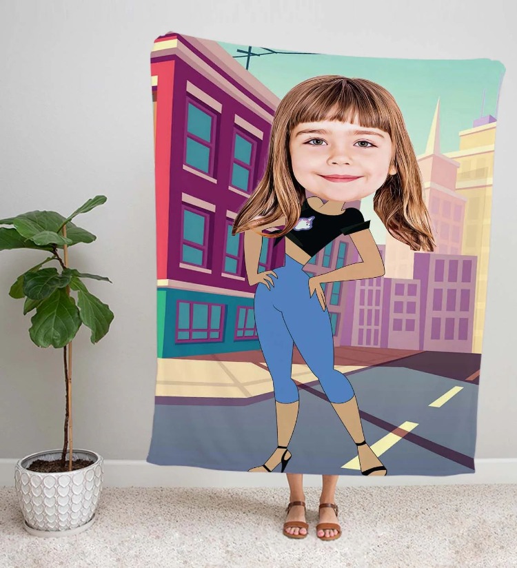 Kişiye Özel Fotoğraflı Süper Kahraman Tasarımlı Battaniye