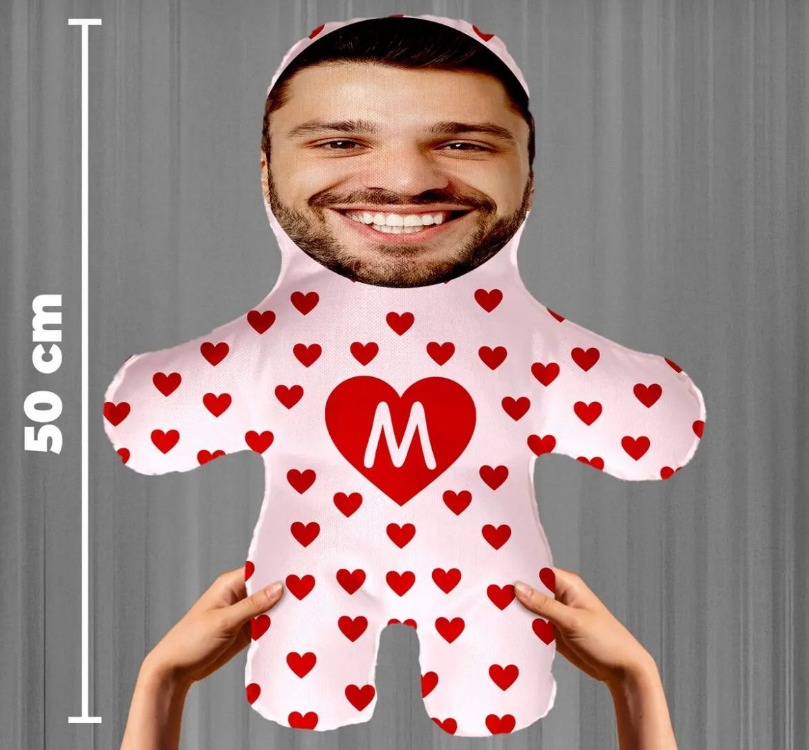 Kişiye Özel Fotoğraflı Minik Sevgilim Peluş Oyuncak -50cm-