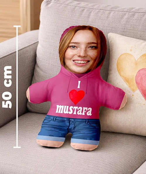 Minik Sevgilim Kişiye Özel Fotoğraflı Sevgiliye Hediye -50cm-