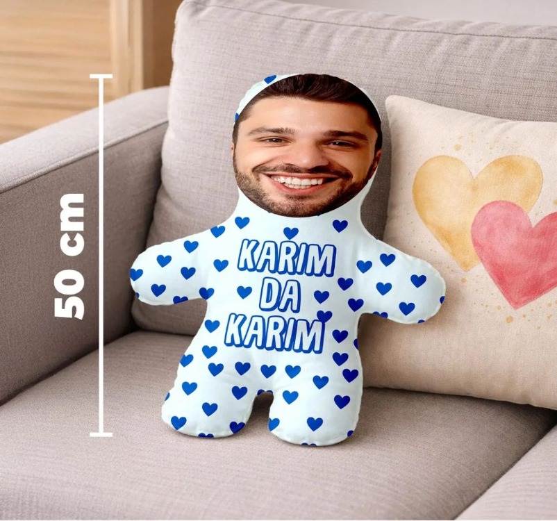 Kişiye Özel Fotoğraflı Karım da Karım Peluş Bebek -50cm-