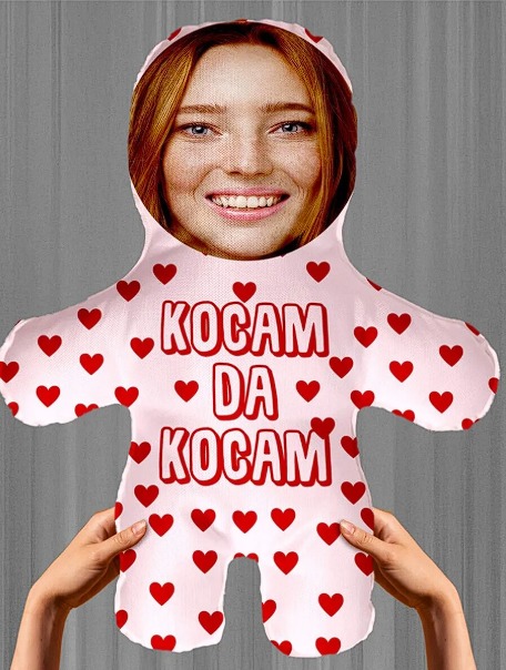 Kocam Da Kocam Kişiye Özel Fotoğraflı Hediyelik Peluş Oyuncak -50cm-