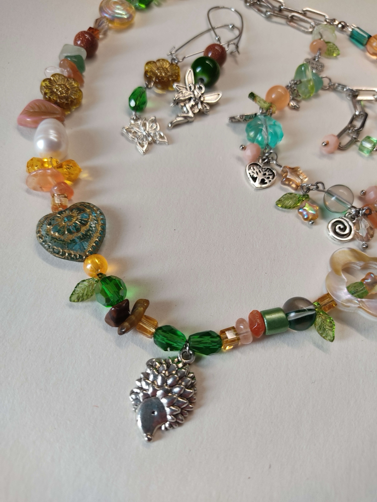 Autumn hedgehog necklace