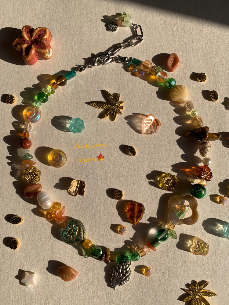 Autumn hedgehog necklace