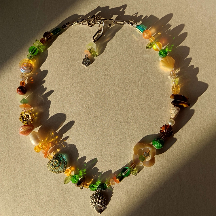 Autumn hedgehog necklace