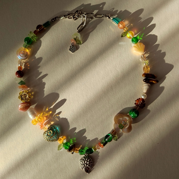 Autumn hedgehog necklace