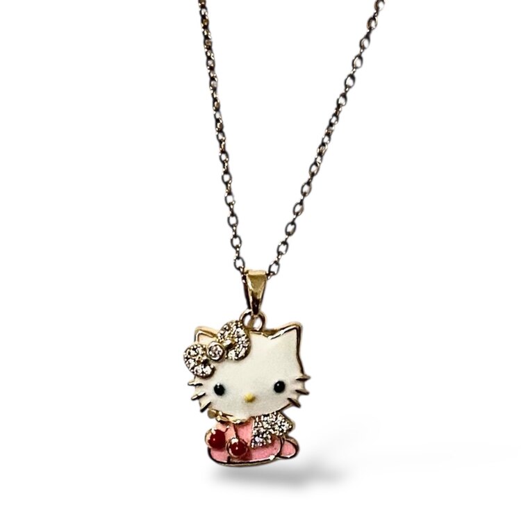 Hello Kitty Çelik kolye (altın)