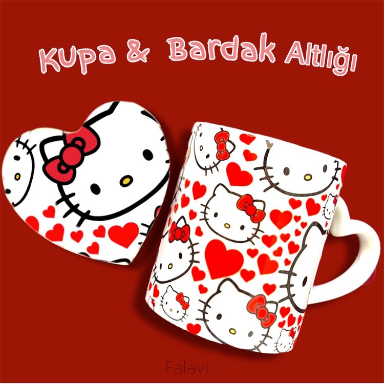 Hello Kitty Kupa & Bardak Altlığı set