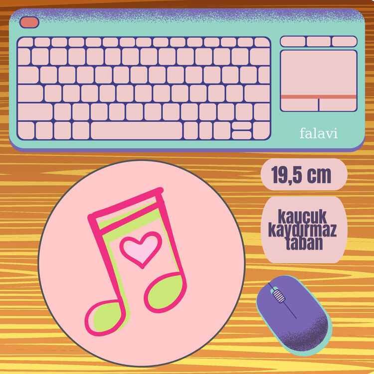 Pembe müzik nota Mousepad
