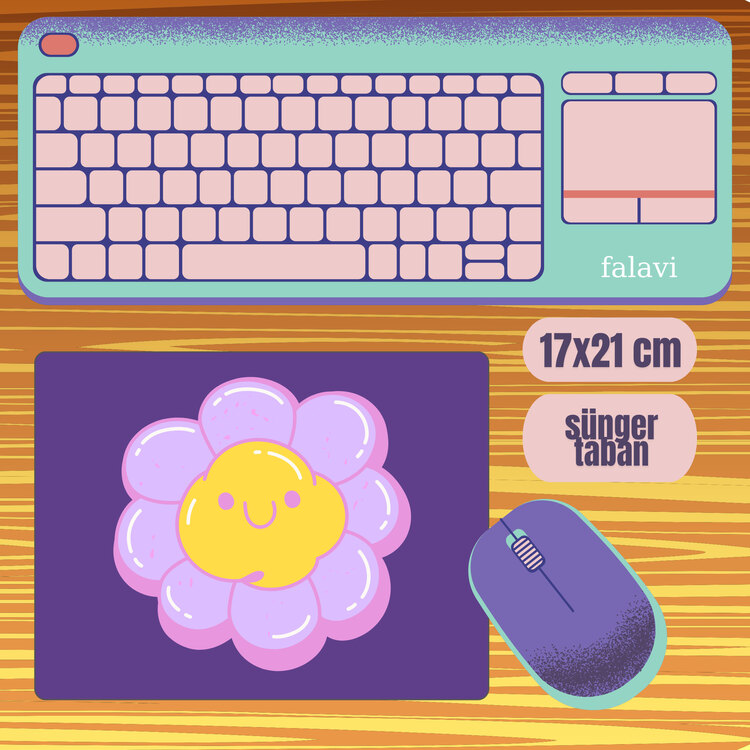 Mor papatya Mousepad  