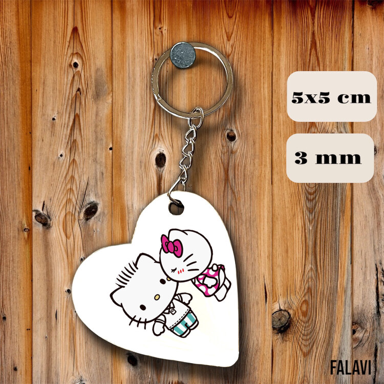 Hello kitty kalp anahtarlık
