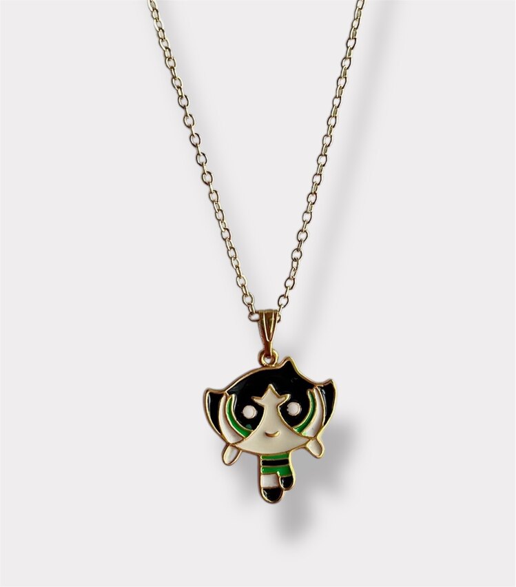 Powerpuff girls Buttercup çelik kolye