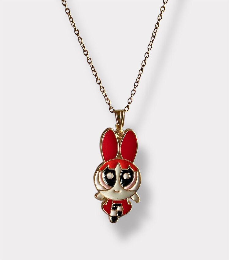 Powerpuff girls Blossom çelik kolye