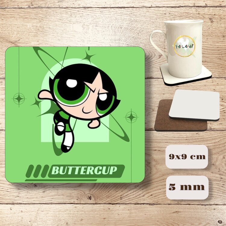 Powerpuff girls Buttercup bardak altlığı