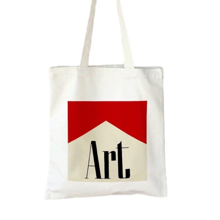 Art yazılı bez çanta