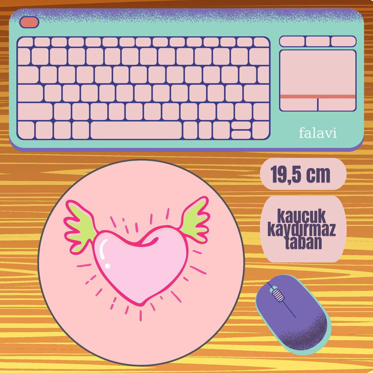 Pembe kalp Mousepad