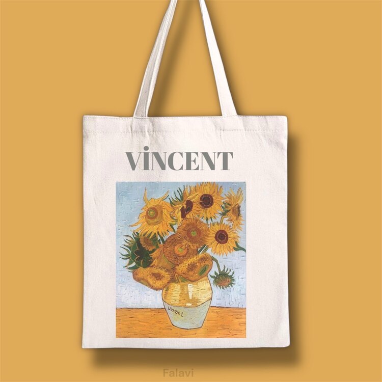 Van Gogh Ayçiçeği bez çanta