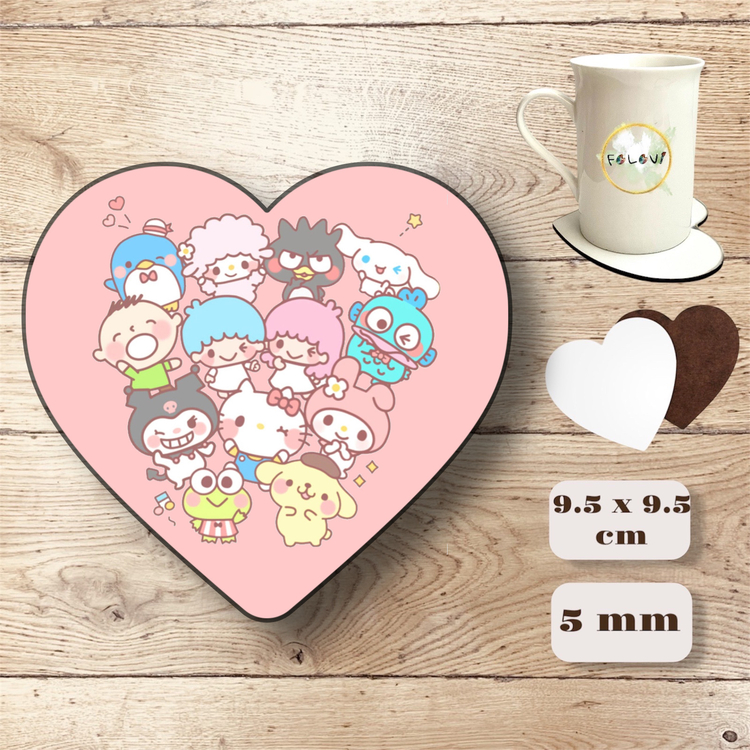 Hello kitty sanrio kalp bardak altlığı