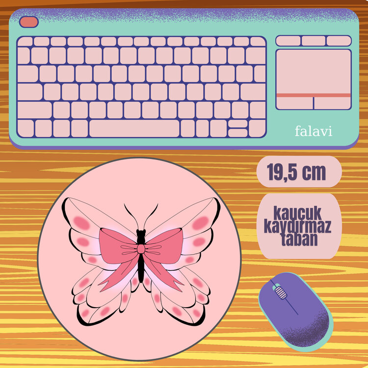 Pembe kelebek Mousepad 