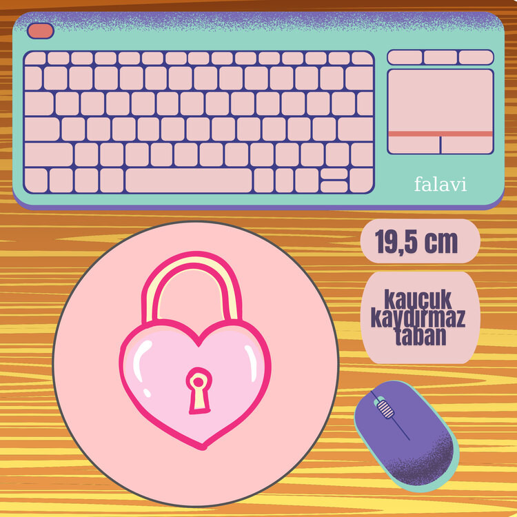 Pembe kalp Mousepad