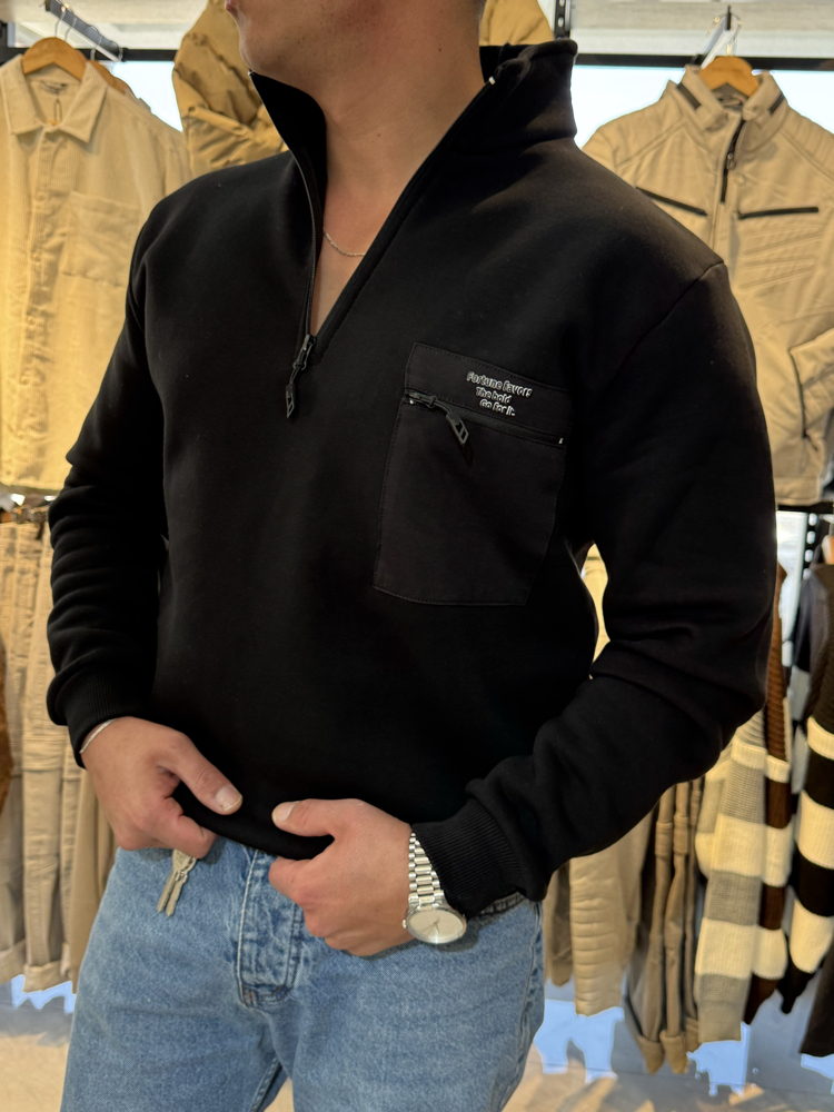 CEP DETAYLI YARIM FERMUAR SWEATSHIRT