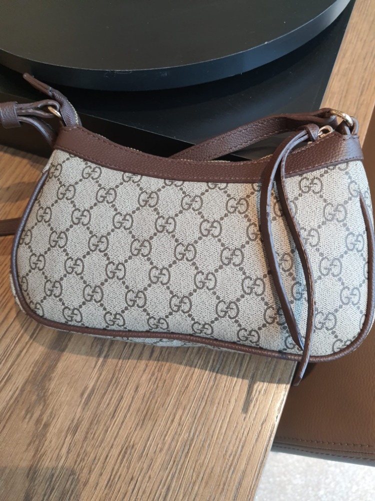 GUCCİ Dokuma kumaş paslanmaz çelik aksesuarlar ile tasarlanmış kol çantası