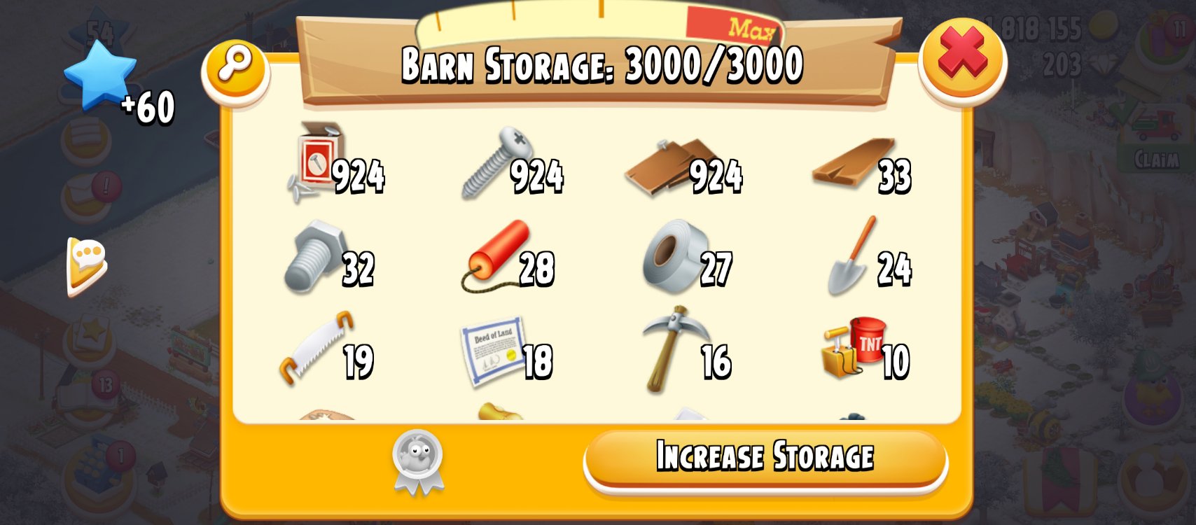 3000 Ambar Dolu Hesap HayDay