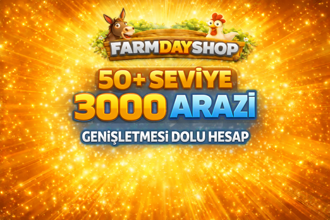 50+ Seviye 3000 Arazi Dolu Hesap