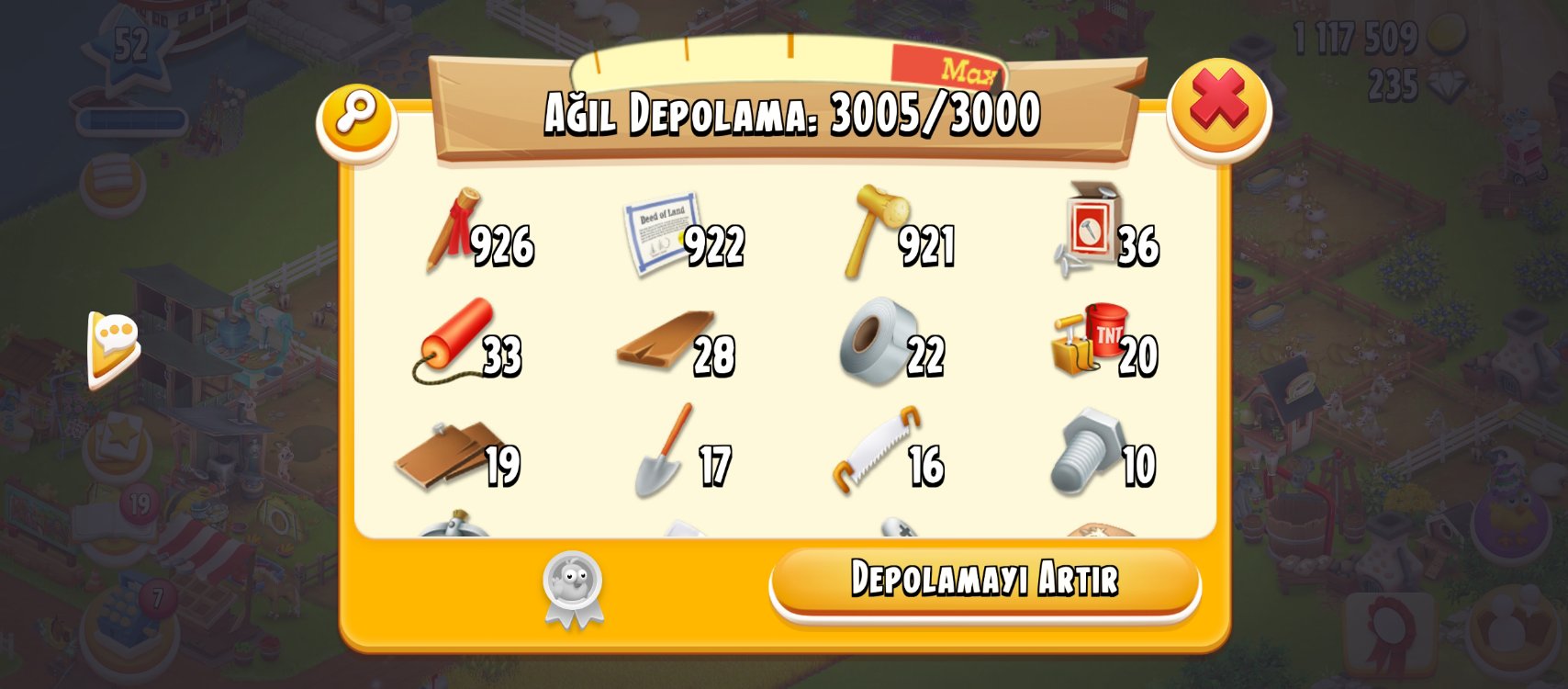 50+ Seviye 3000 Arazi Dolu Hesap