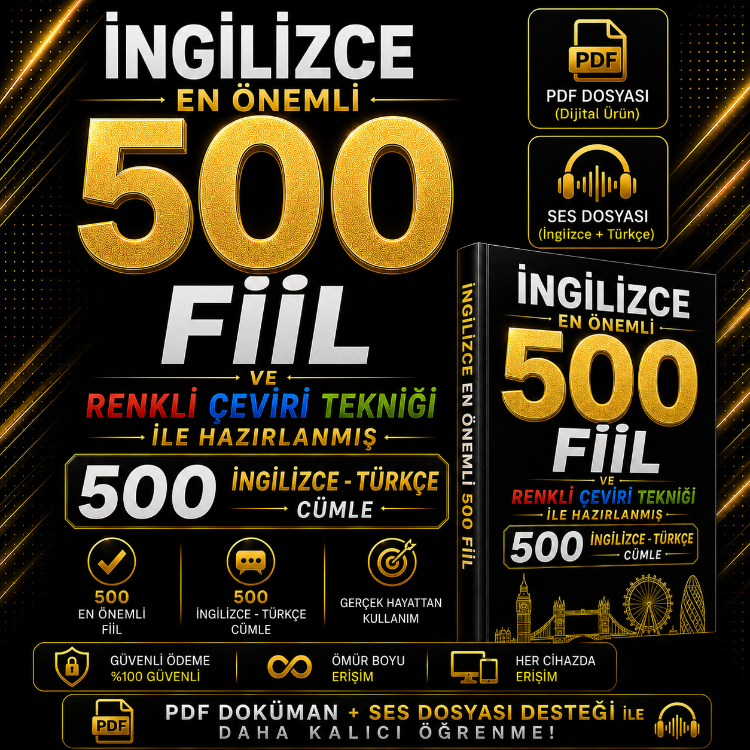 İngilizce En Önemli 500 Fiil | Renkli Çeviri Tekniği