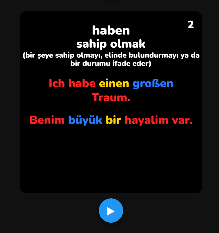 Almanca En Önemli 100 Fiil | Renkli Çeviri Tekniği